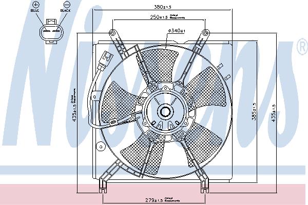 Nissens 85241 Hub, engine cooling fan wheel 85241