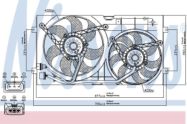 Nissens 85250 Hub, engine cooling fan wheel 85250