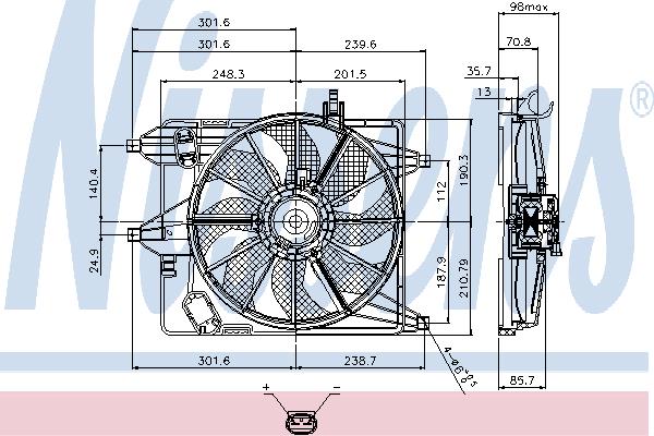 Nissens 85252 Hub, engine cooling fan wheel 85252