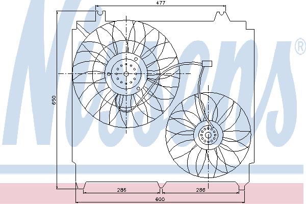 Nissens 85271 Hub, engine cooling fan wheel 85271