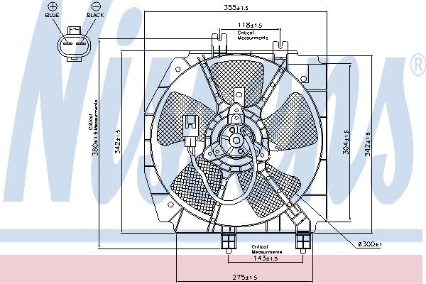 Nissens 85274 Hub, engine cooling fan wheel 85274