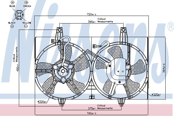Nissens 85280 Hub, engine cooling fan wheel 85280