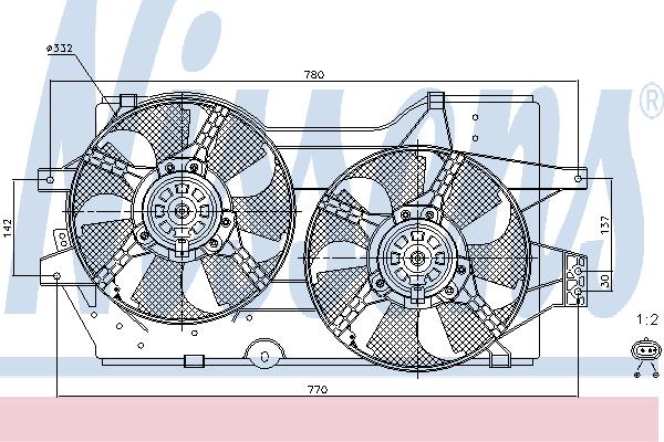 Nissens 85288 Hub, engine cooling fan wheel 85288