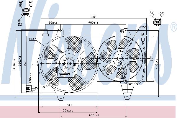Nissens 85296 Hub, engine cooling fan wheel 85296