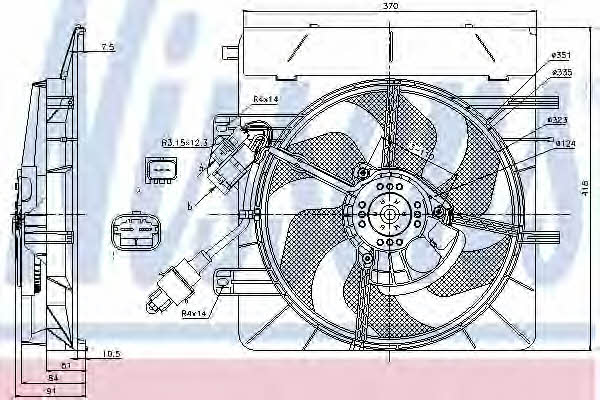 Nissens 85307 Hub, engine cooling fan wheel 85307