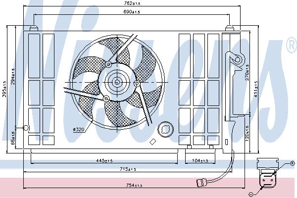 Nissens 85318 Hub, engine cooling fan wheel 85318