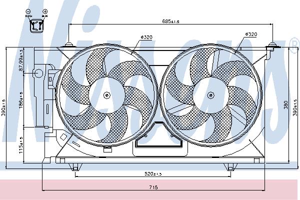 Nissens 85321 Hub, engine cooling fan wheel 85321