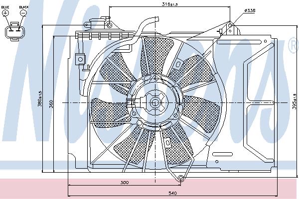 Nissens 85328 Hub, engine cooling fan wheel 85328