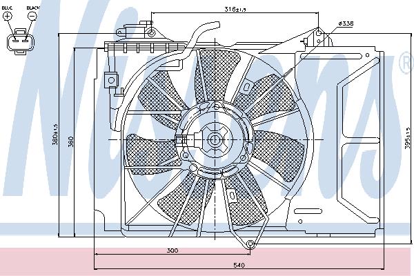 Nissens 85329 Hub, engine cooling fan wheel 85329