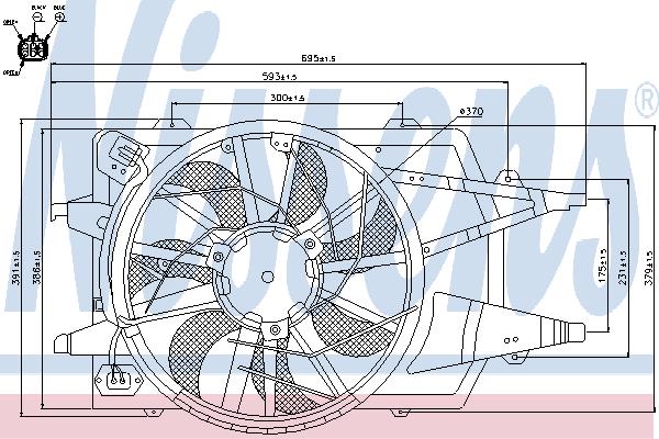 Nissens 85342 Hub, engine cooling fan wheel 85342