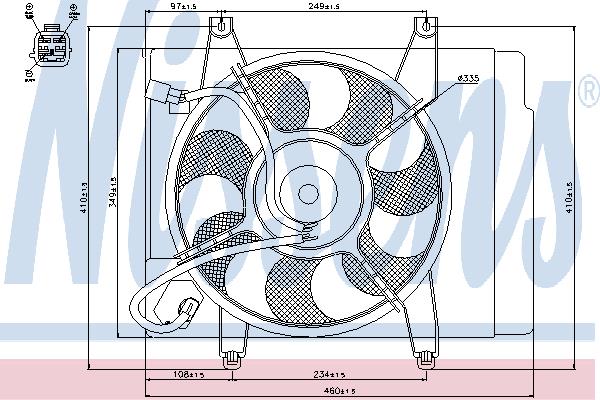 Nissens 85344 Hub, engine cooling fan wheel 85344