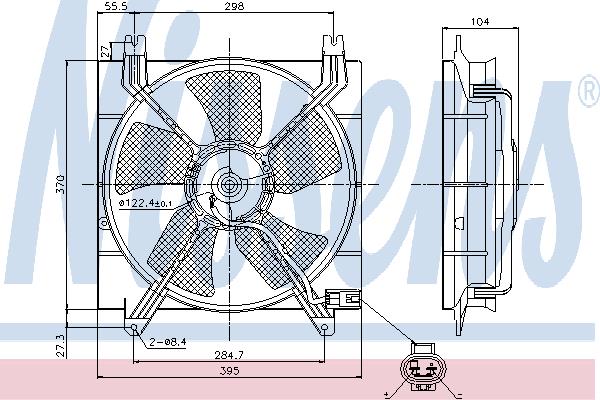 Nissens 85353 Hub, engine cooling fan wheel 85353