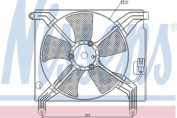Nissens 85358 Hub, engine cooling fan wheel 85358