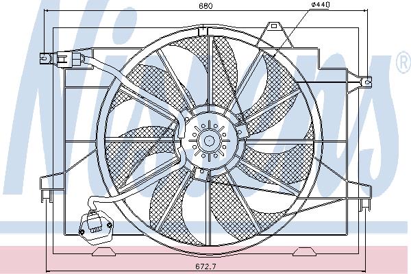 Nissens 85366 Hub, engine cooling fan wheel 85366