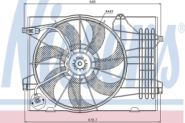 Nissens 85367 Hub, engine cooling fan wheel 85367