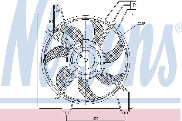 Nissens 85368 Hub, engine cooling fan wheel 85368