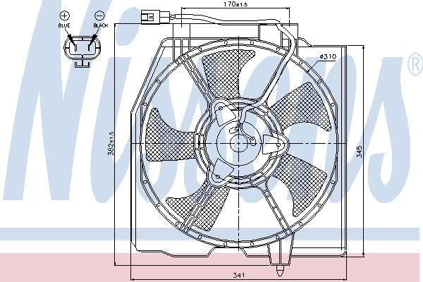 Nissens 85382 Hub, engine cooling fan wheel 85382