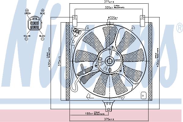 Nissens 85385 Hub, engine cooling fan wheel 85385