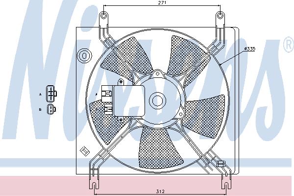 Nissens 85390 Hub, engine cooling fan wheel 85390