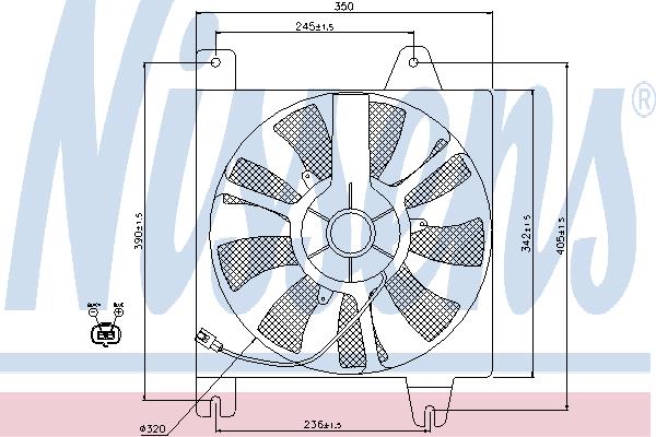 Nissens 85392 Hub, engine cooling fan wheel 85392