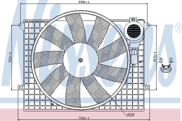 Nissens 85401 Hub, engine cooling fan wheel 85401