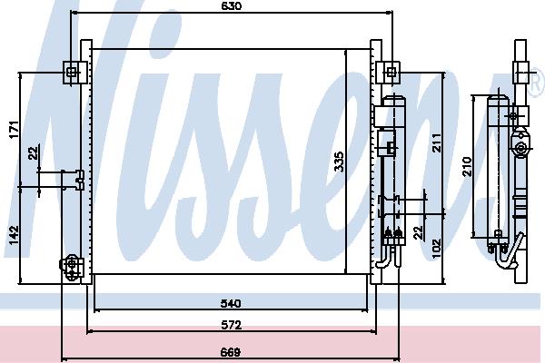 Air con condenser Mazda MX-5: 94949 Nissens AC Condenser