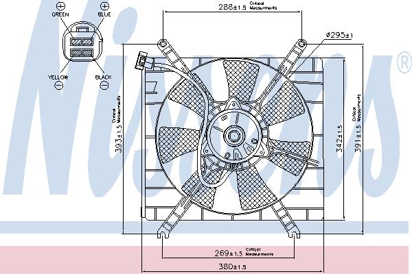 Nissens 85414 Hub, engine cooling fan wheel 85414