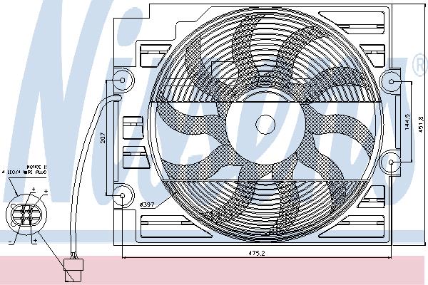 Nissens 85421 Hub, engine cooling fan wheel 85421