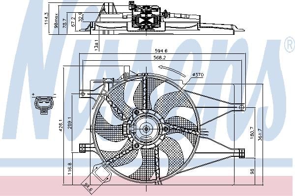 Nissens 85434 Hub, engine cooling fan wheel 85434