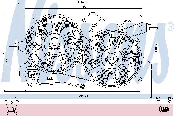 Nissens 85483 Hub, engine cooling fan wheel 85483