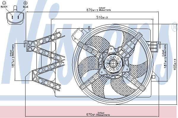 Nissens 85488 Hub, engine cooling fan wheel 85488