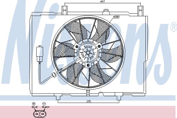 Nissens 85489 Hub, engine cooling fan wheel 85489
