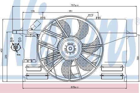 Nissens 85492 Hub, engine cooling fan wheel 85492