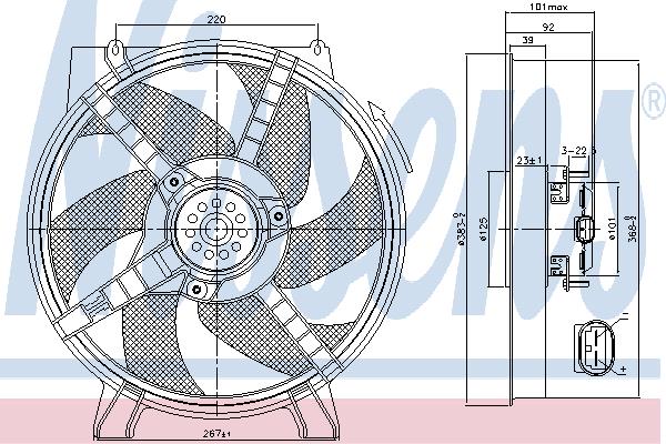 Nissens 85500 Hub, engine cooling fan wheel 85500