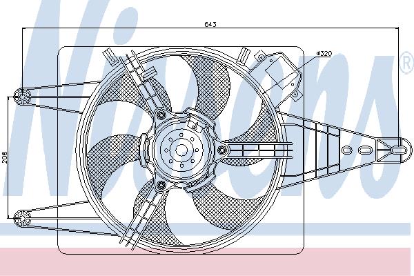 Nissens 85506 Hub, engine cooling fan wheel 85506