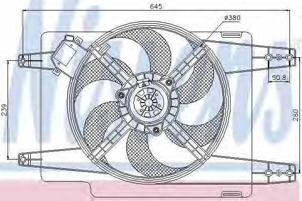Nissens 85511 Hub, engine cooling fan wheel 85511