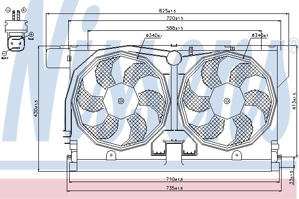 Nissens 85513 Hub, engine cooling fan wheel 85513