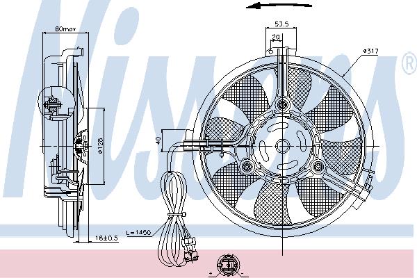 Nissens 85519 Hub, engine cooling fan wheel 85519