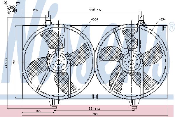 Nissens 85526 Hub, engine cooling fan wheel 85526