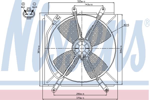 Nissens 85533 Hub, engine cooling fan wheel 85533