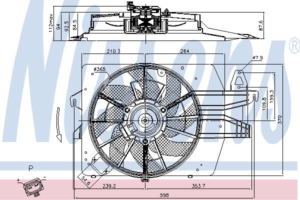 Nissens 85537 Hub, engine cooling fan wheel 85537