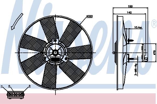 Nissens 85538 Hub, engine cooling fan wheel 85538