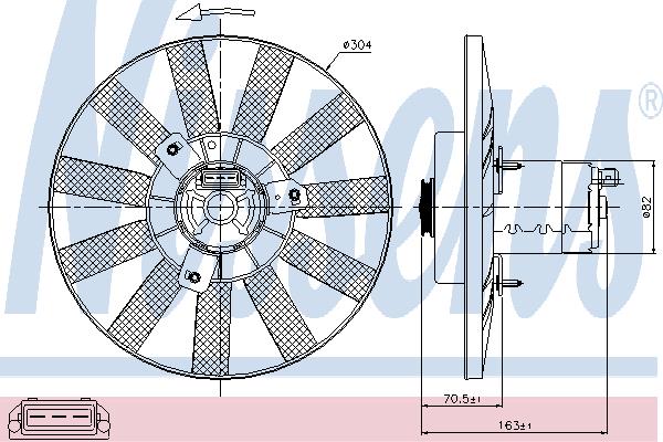 Nissens 85539 Hub, engine cooling fan wheel 85539