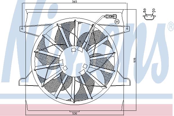 Nissens 85542 Hub, engine cooling fan wheel 85542