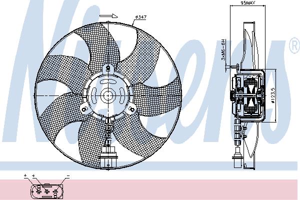 Nissens 85543 Hub, engine cooling fan wheel 85543