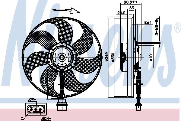 Nissens 85544 Hub, engine cooling fan wheel 85544