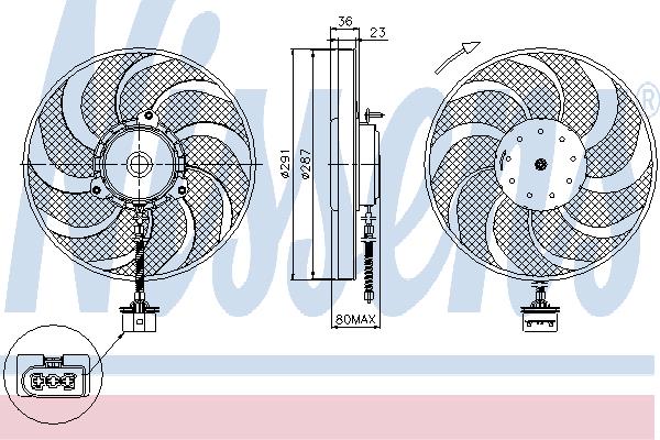 Nissens 85545 Hub, engine cooling fan wheel 85545