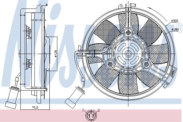 Nissens 85546 Hub, engine cooling fan wheel 85546