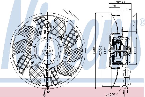 Nissens 85548 Hub, engine cooling fan wheel 85548