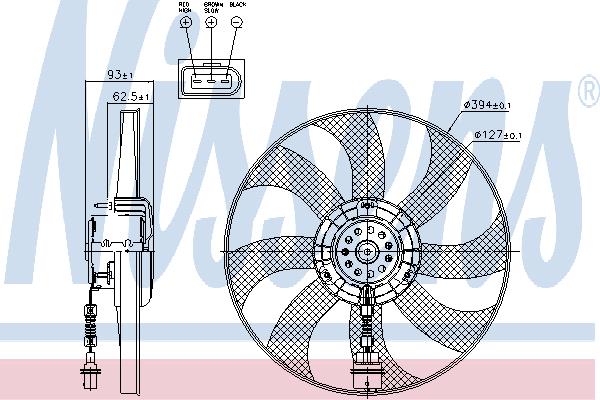 Nissens 85549 Hub, engine cooling fan wheel 85549